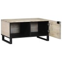  Kaffebord Hvit Svart 80 x 50 x 40 cm Massiv mango tre