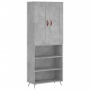 vidaXL Highboard betong grå 69,5x34x180 cm konstruert tre 8720845494674