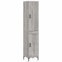 vidaXL Highboard grå sonoma 34,5x34x180 cm konstruert tre 8720845485337