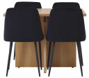 Venture Design Leo & Night spisegruppe Svart/natur 4 stoler & bord 100 x 100 cm