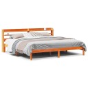  Sengeramme med hodegavl voksbrun 180x200 cm heltre furu 3306562