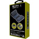 Sandberg 20000 mAh Solar Powerbank med 6 Paneler og Vannavstøtende Design - Svart
