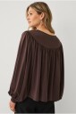 Ellos Collection   Jerseybluse med ballongermer   Brun