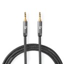 Nedis Stereo Lydkabel 3.5 Mm Han Gull Belagt 2.00 M Rund Grå / Gun Metal Deksel Vindusboks