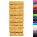vidaXL Premium vaskehåndklær SOLUND 10 stk gull 30x30 cm 600 gsm