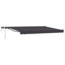  Manuell markiseramme med LEDs Antrasitt 4 x 2 m