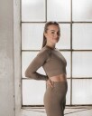 Aim’n Espresso Ribbed Seamless Crop Long Sleeve - L
