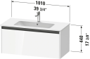 Duravit Ketho.2 Servantskap 1 Skuff 1010x480 mm Grafitt Matt