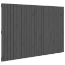 vidaXL Veggmontert sengegavl grå 166x3x110 cm heltre furu