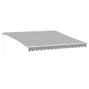  Manuell uttrekkbar markise med LED antrasitt og hvit 400x350 cm
