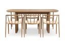 Richeto spisebord 180 cm med 6 Winston spisestoler - Naturlig finish / Beige / metallben eik