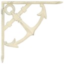 vidaXL Vegghylleknekter 12 stk. Antikk hvit 21 x 21 x 3.5 cm Stål