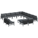  Hagesofa Set 14 pcs Antrasitt Stål