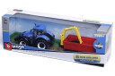 BURAGO - Tractor w/combination trailer N.H T7.615 10cm blue  141510 