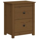 vidaXL Nattbord 2 stk honningbrun 50x35x61,5 cm heltre furu