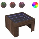  Salongbord med Infinity LED brun eik 50x50x30 cm 847608
