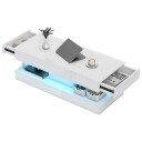 Salongbord med LED belysning   hvitt sofabord / stuebord / bord med skuffer