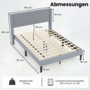 Plattform Sengeramme 200x140 cm Grått fløyelstrekk