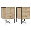  Sengeskaps 2 pcs Sonoma eik 42 x 41 x 61 cm Konstruert tre