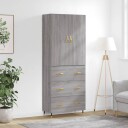 vidaXL Highboard grå sonoma 69,5x34x180 cm konstruert tre 8720845410827