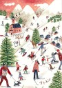 Mountain landscape with houses in the snow Poster Plakat / 30x40cm