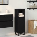  Baderomsskap Svart Eik 30x30x100 cm Konstruert Tre