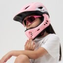 Rockbros TT-32001 Barnesykkelhjelm med avtakbar hakebeskytter - Str. S, 48-52 cm - Rosa