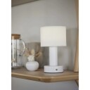 Pr Home Tiara Bordlampe Oppladbar Hvit