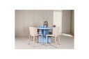 Spisegruppe Bootcut rundt 110 cm babyblå med 4 stk. Astoria stoler Beige   Beige