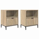  Nattbord 2 pcs Sonoma eik 49 x 36 x 61 cm Konstruert tre