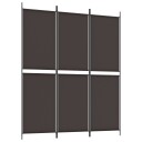 vidaXL Romdeler 3 paneler brun 150x180 cm stoff