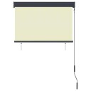 vidaXL Utendørs rullegardin 100x250 cm kremhvit