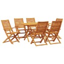 vidaXL Hage Spisegruppe 7 stk. Brun Solid akasietre