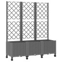vidaXL Hageplanter med espalier og hjul Lysegrå 120 x 40 x 146 cm PP