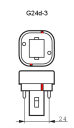 PLD kompaktlysrør 26W 827 G24d 3 2 pin 2700K   Unison