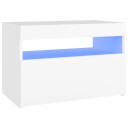 vidaXL Nattbord med LED-lys hvit 60x35x40 cm konstruert tre