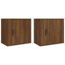 vidaXL Veggmonterte nattbord 2 stk brun eik 50x30x47 cm