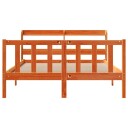  Sengeramme med hodegavl voksbrun 160x200 cm heltre furu 3306600