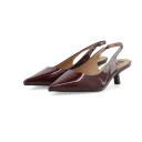 Bianco Biakristin Kitten Heel Slingback Patent - Burgundy - 39