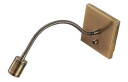 Lindby LED-veggleselampe Mayar, fleksarm, antikkmessing
