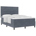  Box Spring Seng med Madrass Mørk Grå 160x200 cm Fløyel