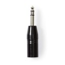 Nedis Xlr adapter XLR 3 pin Han 6.35 Mm Nikkel Belagt Rett Metall Sort 1 Stk. Plastpose