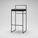Department Barstol med Ryggstøtte 90 cm Svart / Svart Skinn