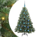  Kunstig juletre med 150 LED med stativ grønn 150 cm PE og PVC