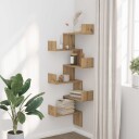  Veggmontert hjørnehylle artisan eik 45x45x147 cm konstruert tre