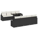  Hagesofa Set med lagring 9 pcs Svart Poly rattan