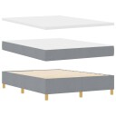  Box Spring Seng med Madrass Lys Grå 140x200 cm Stoff