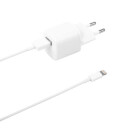 Deltaco USB Vegglader 12W med Lightning-kabel 1m Hvit