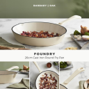 BARBARY&OAK Stekepanne i Støpejern Rund, 26cm, Kremhvit, 1 liter