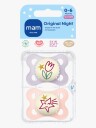 MAM Orginal Night Smokker Silikon 2 Pakk 0 6m Rosa